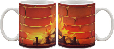 

Artifa Fireplace With Red Bricks Porcelain, Ceramic Mug(350 ml), Multicolor