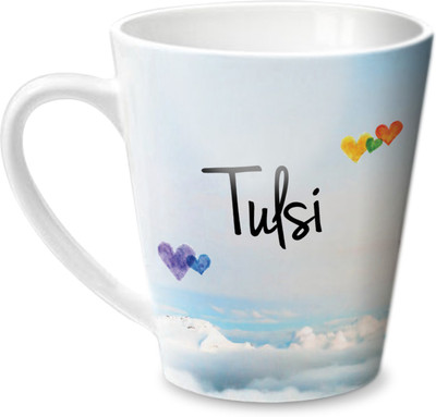 Hot Muggs Simply Love You Tulsi Conical Ceramic Mug(350 ml)