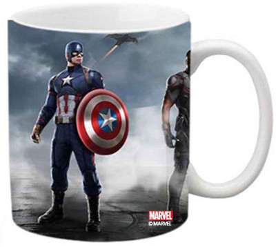 

ORKA Captain America Digital Printed Ceramic Mug(350 ml), Multicolor