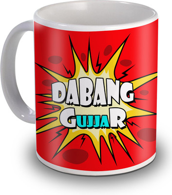 

SKY TRENDS Dabang Gujjar Gifts For Friend's Ceramic Mug(350 ml), White