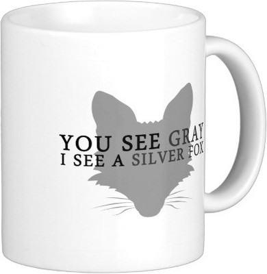 

Exoctic Silver Jiv Jantu A002 Ceramic Mug(350 ml), White