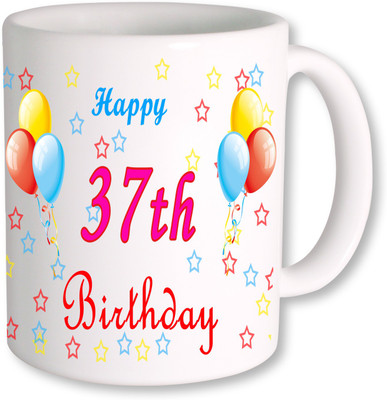 

PhotogiftsIndia 37th Happy Birthday Coffee Ceramic Mug(350 ml), Multicolor