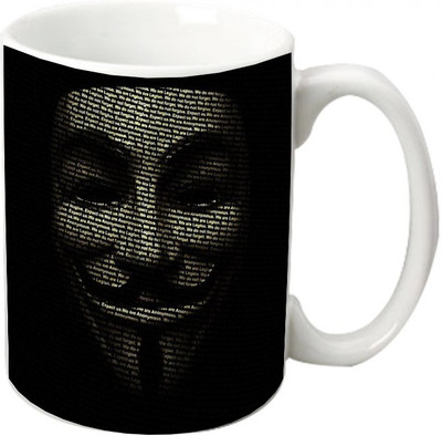 

Maison N Mode Text Mask Coffee Ceramic Mug(330 ml), Multicolor