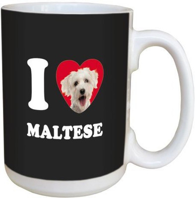 

Tree Free Free Greetings LM45083 I Heart Maltese Ceramic with Full-Sized Handle, 15-Ounce, White Ceramic Mug(60 ml), Multicolor