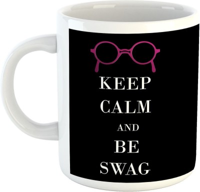 

Deeher Gifts Keep calm and be Swag Ceramic Mug(330 ml), Black;white