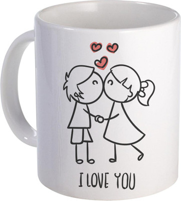 

SKY TRENDS Can't Help Falling in Love mug Best Gift for Valentine's Day, Her, Girlfriend,boy friend,husband, Wife,Birthday, Anniversary,Christmas or Any Holidays Design 102 Ceramic Mug(320 ml), Blue;white