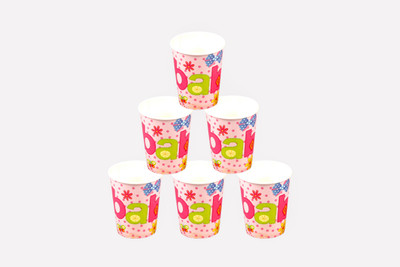 

Funcart Butterfly Baby Paper Mug(250 ml, Pack of 6), Multicolor