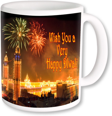 

PhotogiftsIndia Crackers On Diwali With Happy Diwali Coffee Ceramic Mug(325 ml), Multicolor