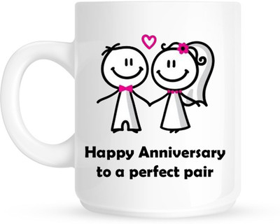 

HuppmeGift Perfect Pair White Ceramic Mug(350 ml)