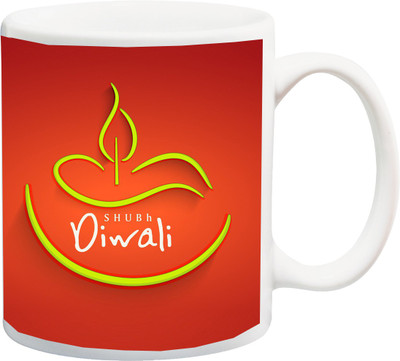 

ME&YOU Happy Diwali Gift Ceramic Mug(325 ml), Multicolor