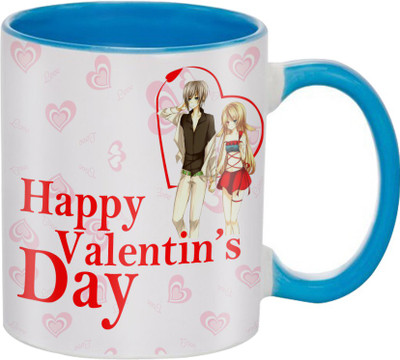 

SKY TRENDS Beautiful Special and Best Happy Valentine Gifts for Boyfriend Girlfriend Fiance Wife Husband Friends Birthday Anniversary125 Ceramic Mug(325 ml), Blue