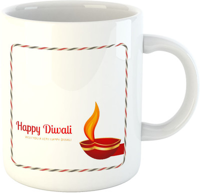 

Deeher Gifts Happy Diwali Design3 Ceramic Mug(330 ml), Multicolor