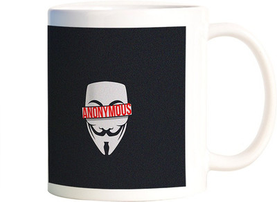 

Rangeele Inkers Anonymous Mask Ceramic Mug(300 ml), Multicolor