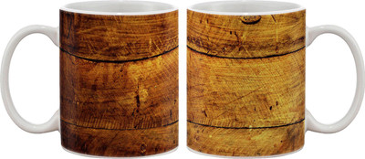

Artifa Wood Texture Porcelain, Ceramic Mug(350 ml), Multicolor
