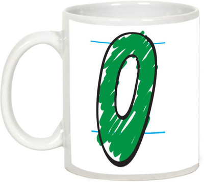 

AllUPrints Colorful Handwritten Alphabet Letters "O" Ceramic Mug(325 ml), White
