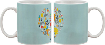 

Artifa I Love Summers Porcelain, Ceramic Mug(350 ml), Multicolor