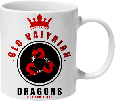 

Mooch Wale Game Of Thrones Targaryen Dragons Fire And Blood Ceramic Mug(325 ml), Multicolor