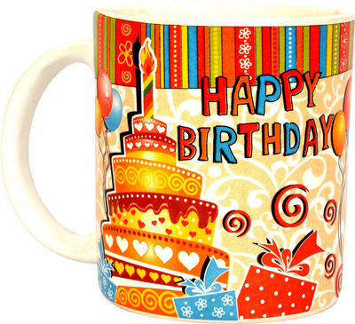 

Shaurya Saran Angled Bone China Mug(250 ml), Multicolor