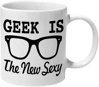 

Mooch Wale Geek Is The New Sexy Black And White Ceramic Mug(325 ml), Multicolor