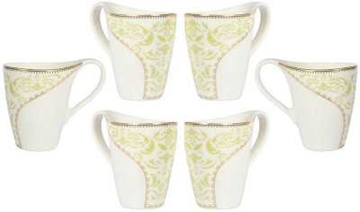 

La Platina Lp-Mug-105 Bone China, Porcelain Mug(140 ml, Pack of 6), Multicolor