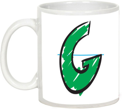 

AllUPrints Colorful Handwritten Alphabet Letters "G" Ceramic Mug(325 ml), White