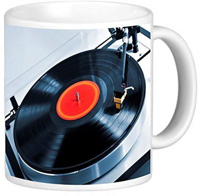 

Rikki Knight LLC Knight Photo Quality Ceramic Coffee, 11 oz, Vinyl Record on Turntable Ceramic Mug(60 ml), Multicolor