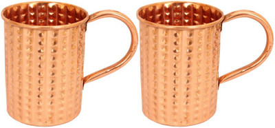 

IndianArtVilla IAV-CB-1-705 Copper Mug(415 ml, Pack of 2)