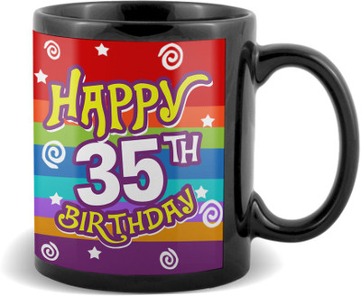 

SKY TRENDS Happy 35th Birthday Black Coffee Ceramic Mug(320 ml)