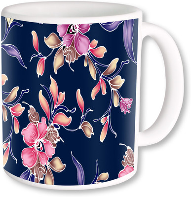 

Heyworlds gifts for flower design 02 Ceramic Mug(325 ml), Multicolor