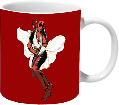 Mooch Wale Deadpool Marilyn Manroe Style Ceramic Mug(325 ml), Multicolor