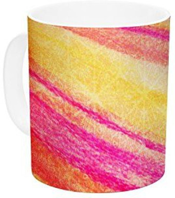 

Kess InHouse InHouse Ebi Emporium All That Jazz Yellow Pink Ceramic Coffee, 11 oz, Multicolor Ceramic Mug(60 ml)