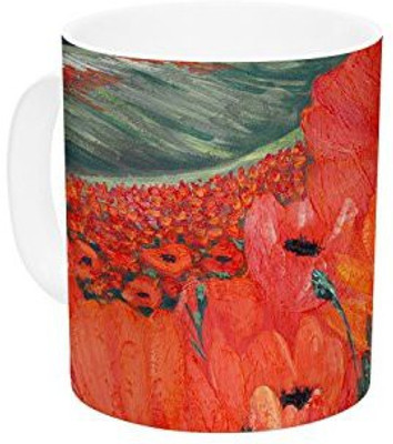 

Kess InHouse InHouse Christen Treat Poppies Ceramic Coffee, 11 oz, Multicolor Ceramic Mug(60 ml)