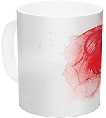 

Kess InHouse InHouse Louise Poppy Pink Floral Ceramic Coffee, 11 oz, Multicolor Ceramic Mug(60 ml)
