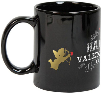 

Prithish Happy Valentines Day Design1 Black Ceramic Mug(330 ml), Multicolor