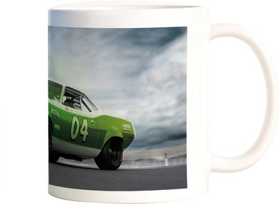 

Rangeele Inkers Green Sports car Ceramic Mug(300 ml), Multicolor