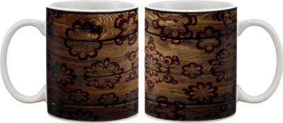 

Artifa Abstract Wood Design Porcelain, Ceramic Mug(350 ml), Multicolor