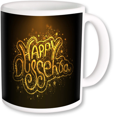 

PhotogiftsIndia Happy Colorful Dussehra Ceramic Mug(325 ml), Multicolor