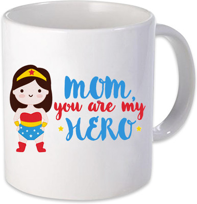 

Heyworlds mom u r my hero Ceramic Mug(325 ml), Multicolor
