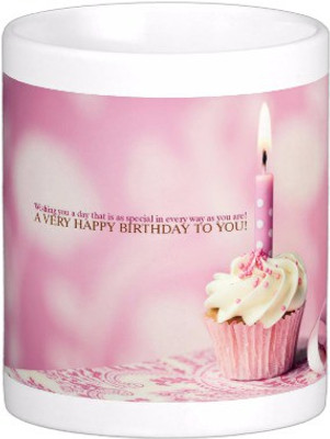

Exoctic Silver Happy Birthday To You : B'day 010 Ceramic Mug(300 ml), Multicolor