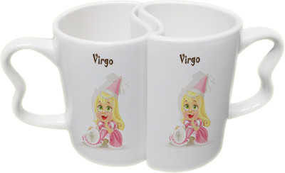 

Ucard Virgo and Virgo Zodiac Sign Couple Bone China, Ceramic, Porcelain Mug(325 ml), Multicolor