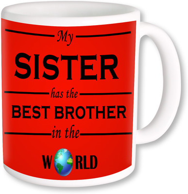 

PhotogiftsIndia Best Brother In World Ceramic Mug(325 ml), Multicolor