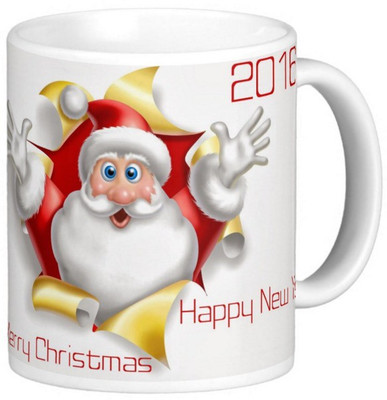 

Exoctic Silver Merry Christmas Ho ho ho 10 Ceramic Mug(300 ml), Multicolor