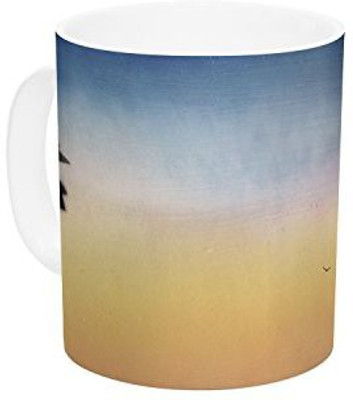 

Kess InHouse InHouse Infinite Spray Art Carlsbad Sunset Coastal Painting Ceramic Coffee, 11 oz, Multicolor Ceramic Mug(60 ml)