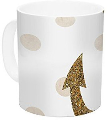 

Kess InHouse InHouse Nika Martinez Glitter Anchor Gold Sparkles Ceramic Coffee, 11 oz, Multicolor Ceramic Mug(60 ml)