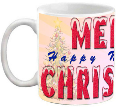 

EFW Merry Christmas Happy New Year Printed Coffee Ceramic Mug(325 ml)
