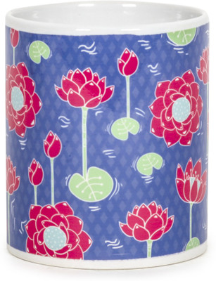 

Chumbak Sacred Lotus Ceramic Mug(300 ml), Multicolor