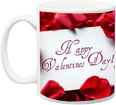

ME&YOU Ultimate Gift for Husband/Wife,Boyfriend/Girlfriend;Happy Valentine's Day Printed Ceramic Mug(325 ml), Multicolor