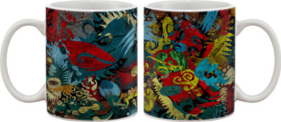 

Artifa Abstract Grunge Porcelain, Ceramic Mug(350 ml), Multicolor