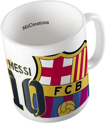 

MiiCreations Printed Messi Ceramic Mug(325 ml), Multicolor