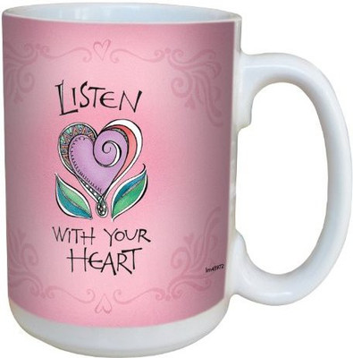

Tree-Free Greetings Greetings lm43972 Listen by Joanne Fink Ceramic with Full-Sized Handle, 15-Ounce Ceramic Mug(60 ml), Multicolor